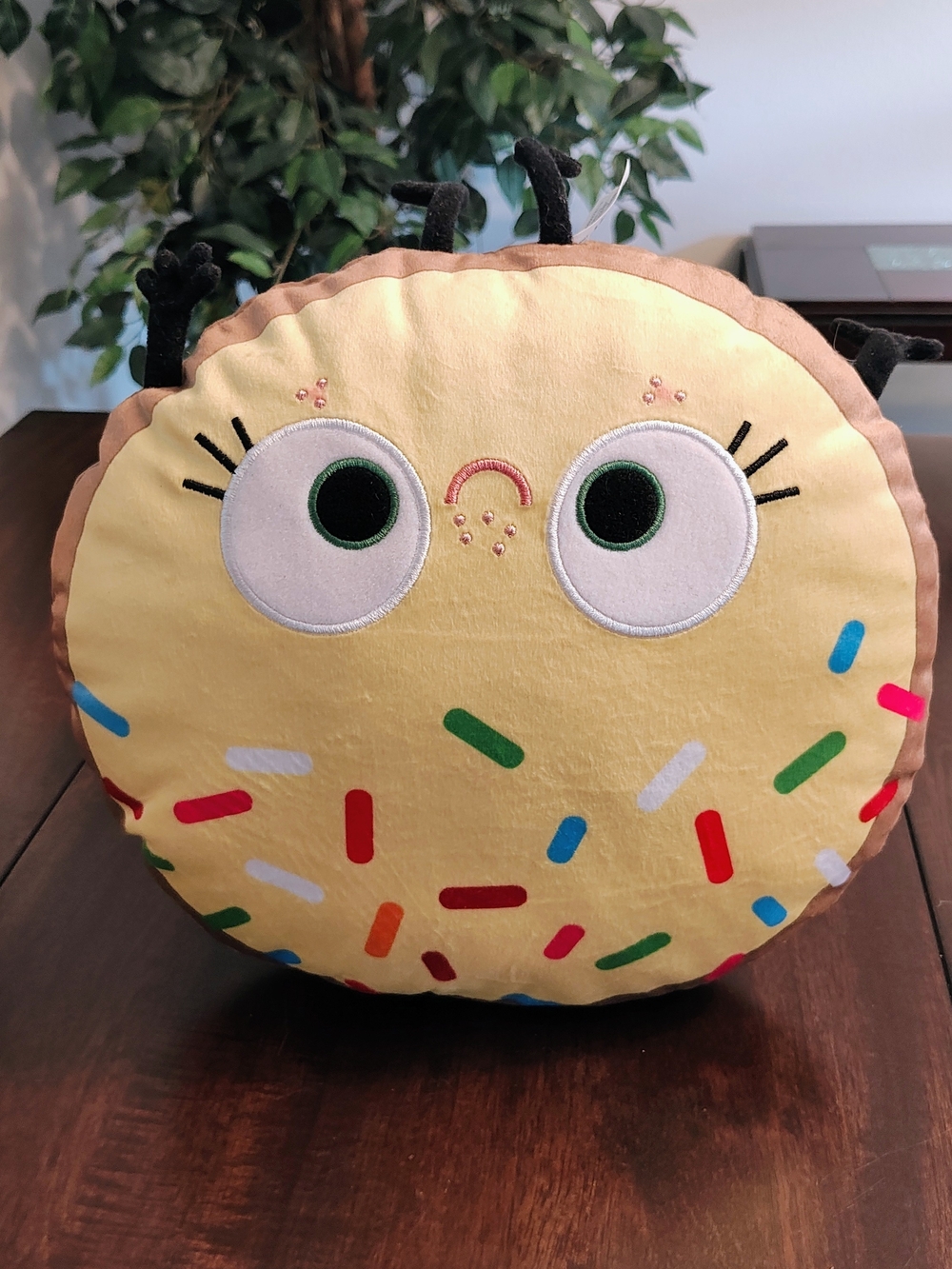 Kohl's Yellow Sprinkle Donut Plush Accent Pillow